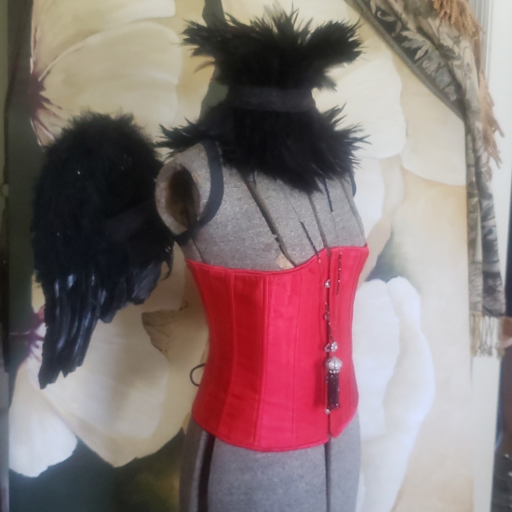 Beautiful Red Satin Corset Worn Once M